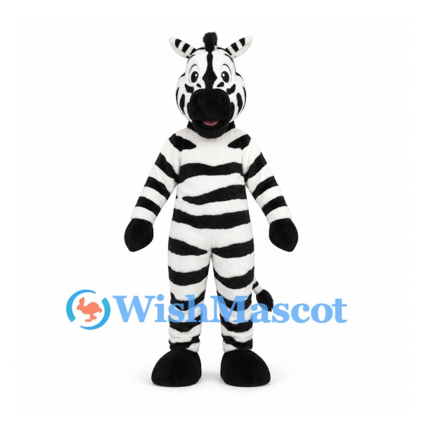 Zebra Mascot Costume with Black and White Stripes