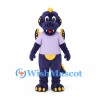 Dragon Mascot Costume in Purple with Lavender Shirt and Yellow Spots