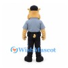 Police Dog Mascot Costume with Blue Shirt and Black Cap