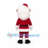 Santa Claus Mascot Costume with Red Suit and Large White Beard
