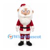 Santa Claus Mascot Costume with Red Suit and Large White Beard