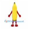Banana Mascot Costume in Yellow with Red Gloves and Shoes