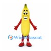 Banana Mascot Costume in Yellow with Red Gloves and Shoes