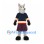 Wolf Mascot Costume with Navy Shirt and Red Plaid Kilt
