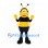 Bee Mascot Costume in Yellow and Black with Cream Wings