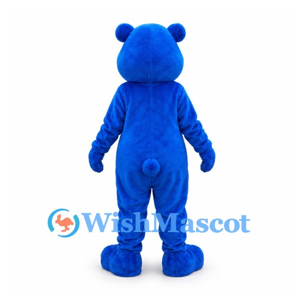 Bear Mascot Costume in Royal Blue with Light Blue Belly