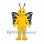 Butterfly Mascot Costume in Yellow with Large Multicolor Wings