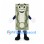 Banknote Mascot Costume in Green with Smiling Face