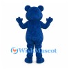 Bear Mascot Costume in Blue with White Belly and Muzzle
