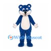 Bear Mascot Costume in Blue with White Belly and Muzzle