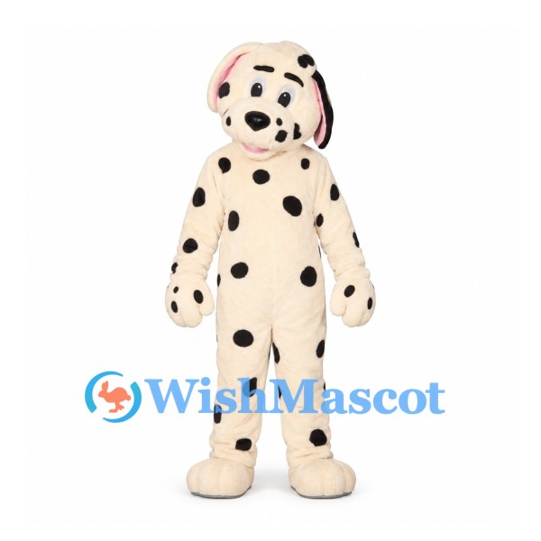 Dalmatian Dog Mascot Costume with Black Spots and Long Ears