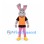 Rabbit Mascot Costume with Orange Shirt and Pink Pants