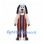 Dog Mascot Costume with Orange and Blue Striped Overalls
