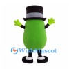 Pickle Mascot Costume in Green with Black Top Hat and Bow Tie