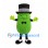 Pickle Mascot Costume in Green with Black Top Hat and Bow Tie
