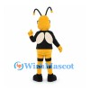 Bee Mascot Costume with Glasses and Black Shirt
