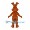 Rabbit Mascot Costume in Brown with Pink Belly and Long Ears