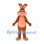 Rabbit Mascot Costume in Brown with Pink Belly and Long Ears