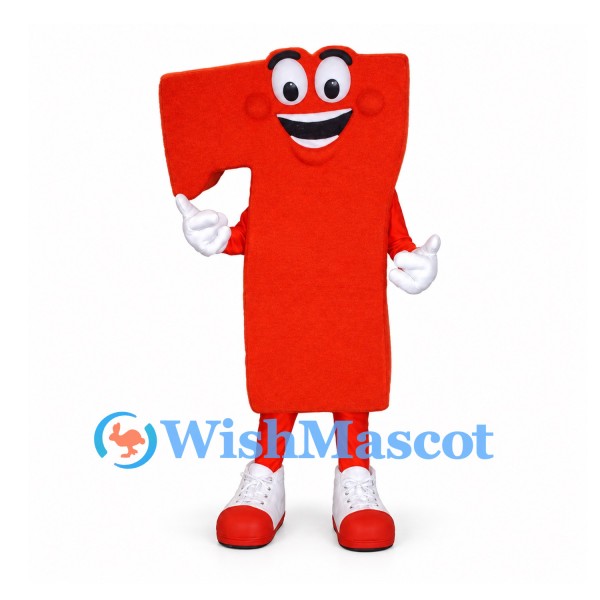 T-Shirt Mascot Costume in Red with Smiling Face