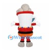 Coffee Cup Mascot Costume with White Body and Steam Headpiece