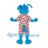 Dog Mascot Costume in Blue with Purple Floral Shirt and Shorts