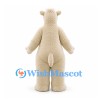 Long-Nosed Creature Mascot Costume with Cream Shaggy Fur