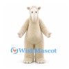 Long-Nosed Creature Mascot Costume with Cream Shaggy Fur