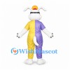 Dog Mascot Costume with Yellow and Purple Jumpsuit and Cap