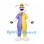 Dog Mascot Costume with Yellow and Purple Jumpsuit and Cap