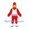 Cardinal Bird Mascot Costume in Red with White Sports Shirt