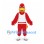 Cardinal Bird Mascot Costume in Red with White Sports Shirt