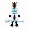 Horse Mascot Costume with Teal Argyle Vest and White Pants
