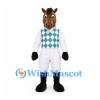 Horse Mascot Costume with Teal Argyle Vest and White Pants