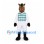 Horse Mascot Costume with Teal Argyle Vest and White Pants