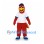 Cardinal Bird Mascot Costume with Blue Cap and White Shirt