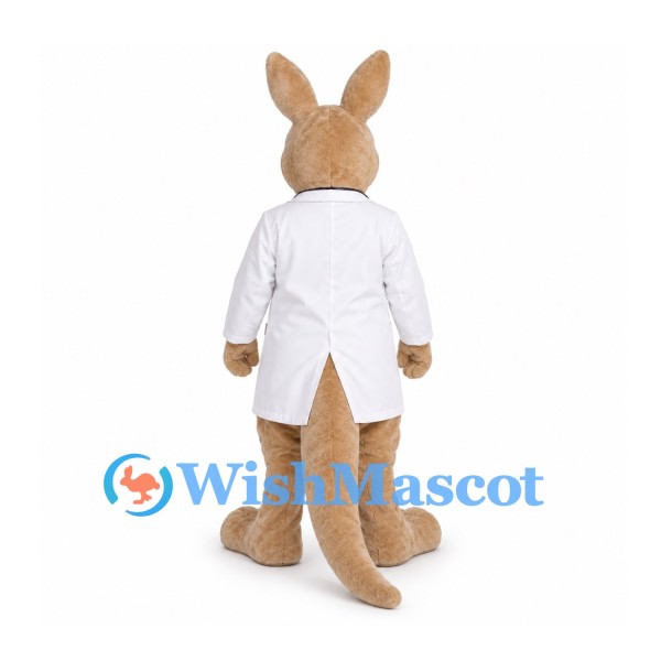 Doctor Kangaroo Mascot Costume with White Coat and Stethoscope