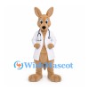 Doctor Kangaroo Mascot Costume with White Coat and Stethoscope