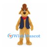 Dog Mascot Costume with Brown Top Hat and Navy Vest