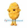 Potato Mascot Costume with Yellow Bumpy Body and Smiling Face