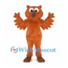 Owl Mascot Costume in Brown with Layered Wing Feathers