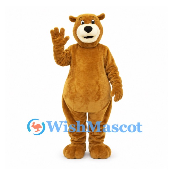 Bear Mascot Costume in Golden Brown with Cream Muzzle
