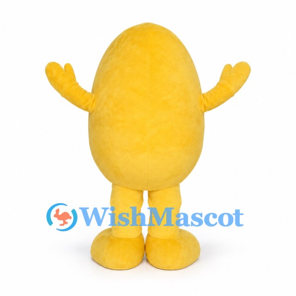 Egg Mascot Costume in Yellow with Cartoon Eyes