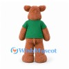 Moose Mascot Costume in Brown with Green Shirt