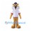 Lion Mascot Costume with Blue Cap and White Shirt