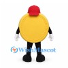 Coin Mascot Costume in Gold with Red Cap and Black Sunglasses