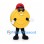 Coin Mascot Costume in Gold with Red Cap and Black Sunglasses