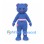 Bear Mascot Costume in Blue with Pink Striped Waistband