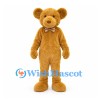Bear Mascot Costume in Golden Brown with Small Bow Tie