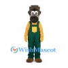 Horse Mascot Costume with Green Overalls and Yellow Shirt