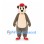 Bear Mascot Costume in Gray with Red Cap and Shoes